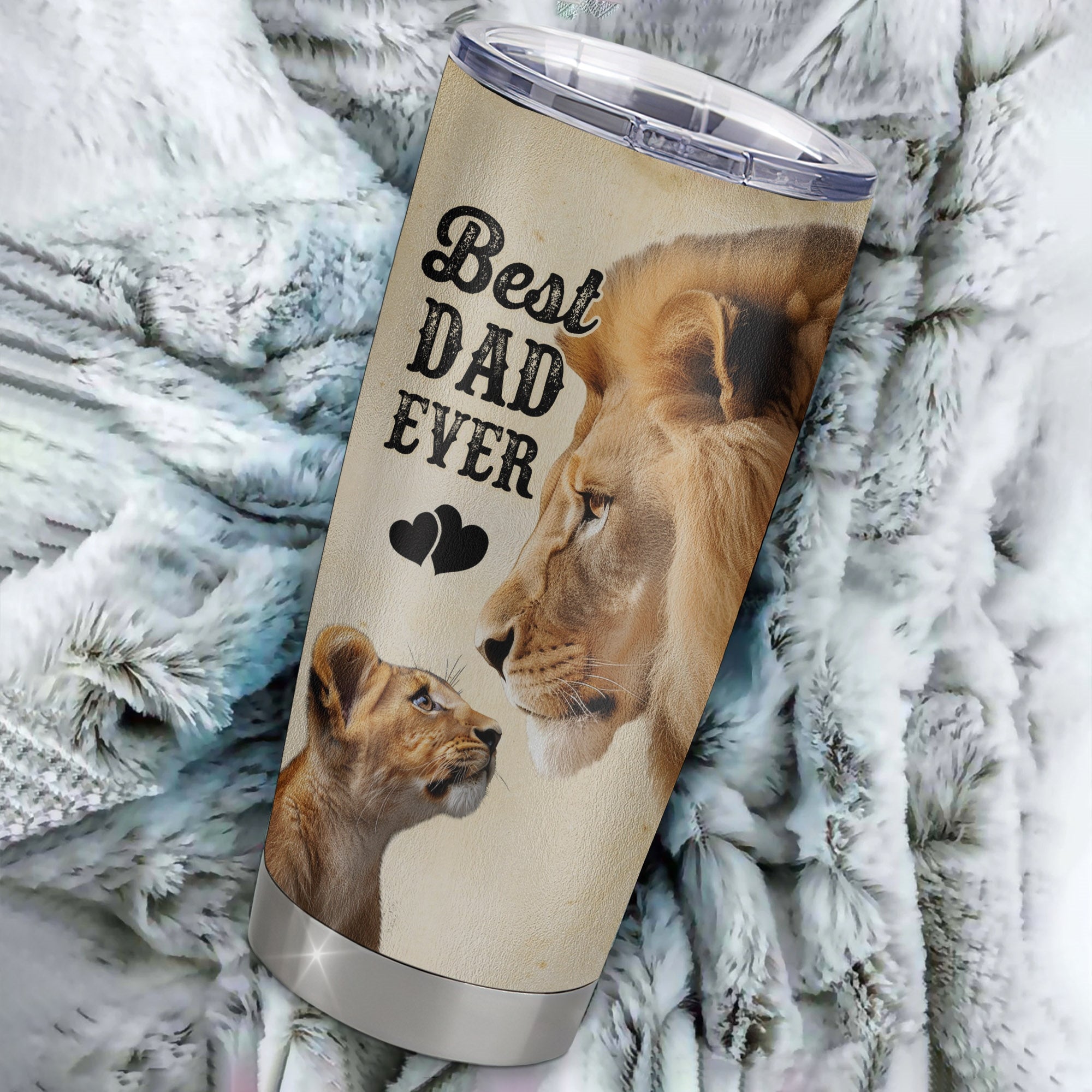 Personalized To My Dad From Daughter Stainless Steel Tumbler Cup  I Know It’s Not Easy For A Man To Raise A Child Lion Dad Fathers Day Birthday Christmas Travel Mug | siriusteestore