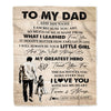 Personalized To My Dad Gifts Blanket From Daughter Thank You My Hero Dad Birthday Gift Fathers Day Thanksgiving Christmas Customized Bed Fleece Throw Blanket | siriusteestore