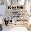 Personalized To My Dad Gifts Blanket From Daughter Thank You My Hero Dad Birthday Gift Fathers Day Thanksgiving Christmas Customized Bed Fleece Throw Blanket | siriusteestore