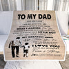 Personalized To My Dad Gifts Blanket From Son Thank You My Hero Dad Birthday Gift Fathers Day Thanksgiving Christmas Customized Bed Fleece Throw Blanket | siriusteestore