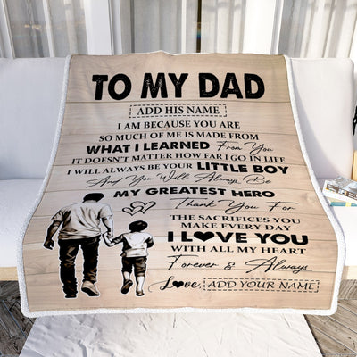 Personalized To My Dad Gifts Blanket From Son Thank You My Hero Dad Birthday Gift Fathers Day Thanksgiving Christmas Customized Bed Fleece Throw Blanket | siriusteestore
