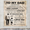 Personalized To My Dad Gifts Blanket From Son Thank You My Hero Dad Birthday Gift Fathers Day Thanksgiving Christmas Customized Bed Fleece Throw Blanket | siriusteestore