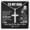 Stainless Cross Necklace Stainless Steel | 1 | Personalized To My Dad Necklace From Daughter Never Forget You Are The First Man Dad Birthday Gifts Fathers Day Christmas Customized Gift Box Message Card | siriusteestore
