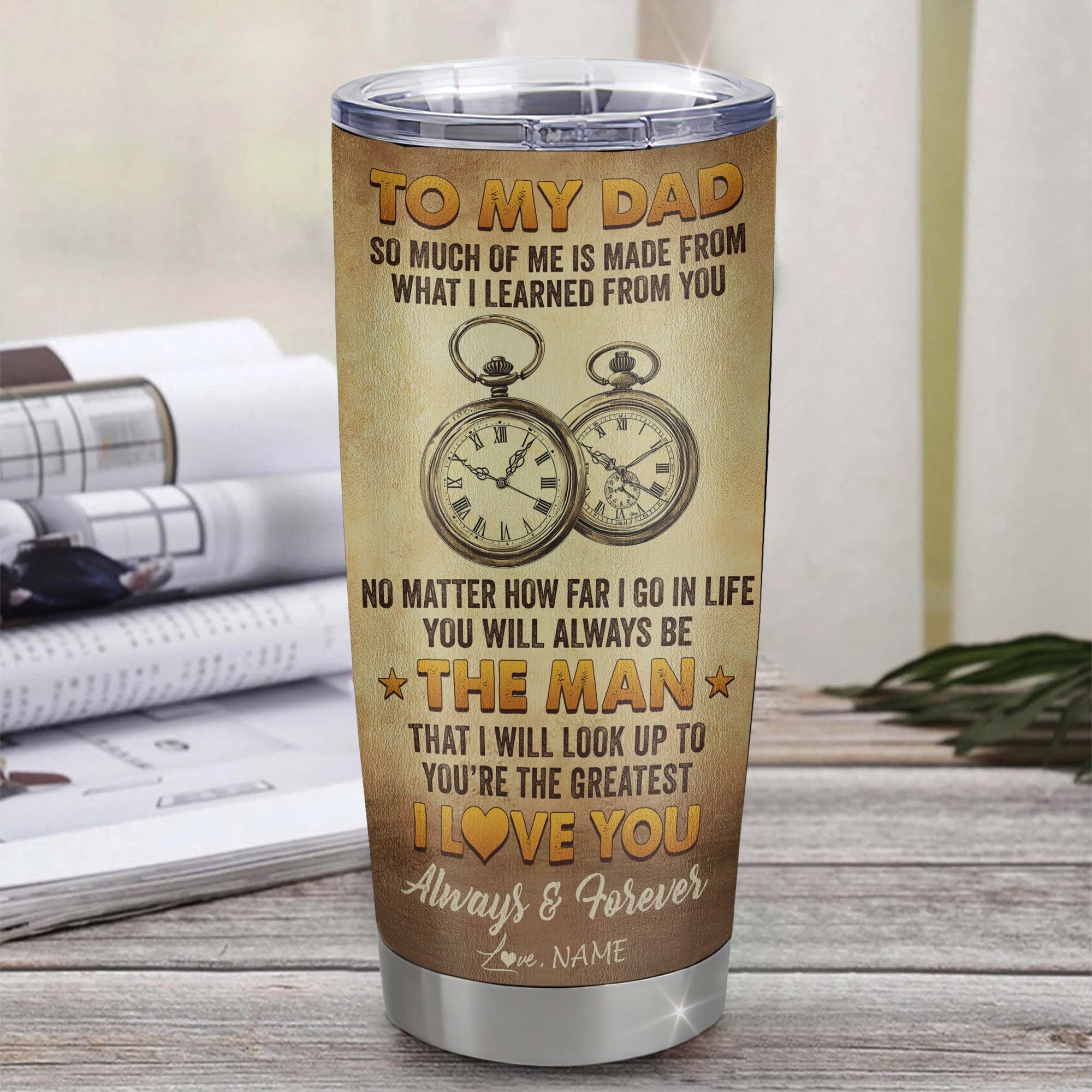 Personalized To My Dad Tumbler From Daughter Stainless Steel Cup Father And Daughter Best Friend For Life Dad Birthday Fathers Day Christmas Travel Mug | siriusteestore
