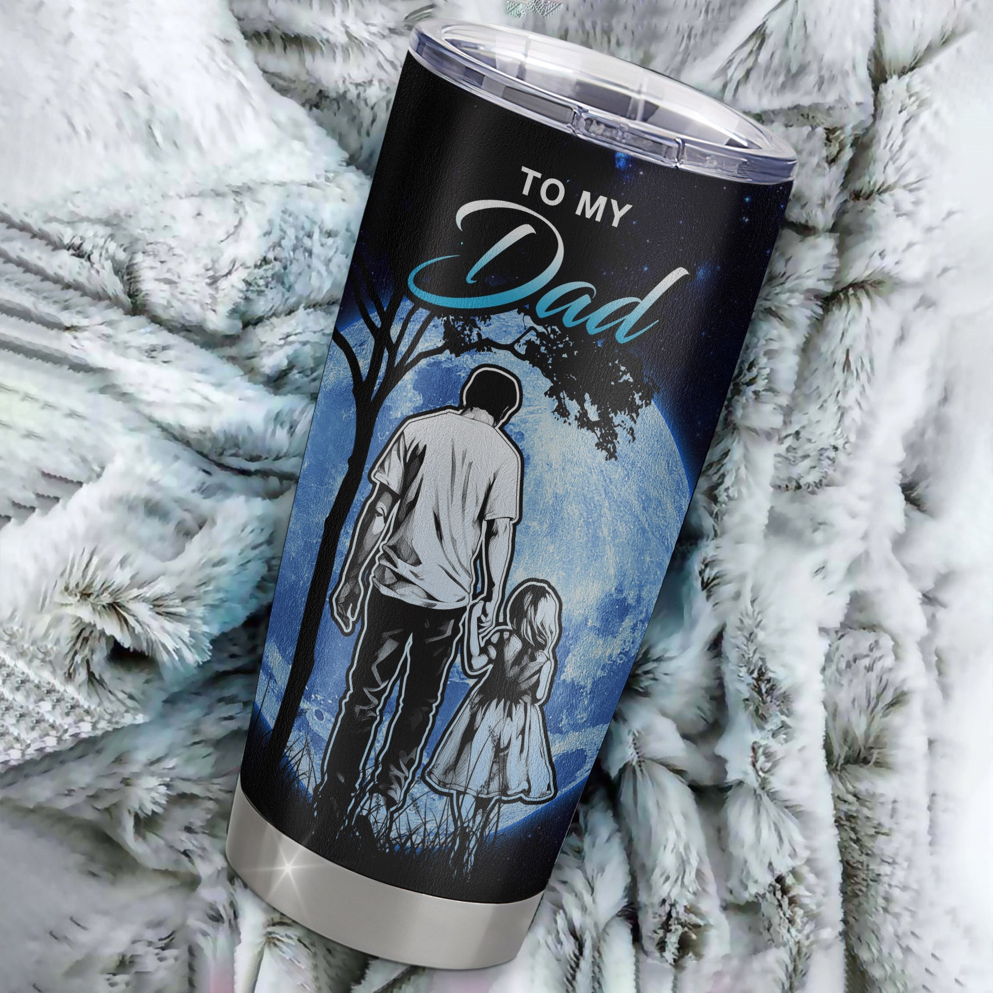 Personalized To My Dad Tumbler From Daughter Stainless Steel Cup Thank You Day By Day Dad Birthday Fathers Day Thanksgiving Christmas Travel Mug | siriusteestore