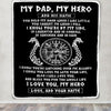 Personalized To My Dad Viking Blanket From Son Daughter My Hero Scandinavian Nordic Viking Dad Birthday Gifts Fathers Day Christmas Customized Fleece Blanket | siriusteestore