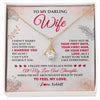 Alluring Beauty Necklace 18K Yellow Gold Finish | 1 | Personalized To My Darling Wife Necklace From Husband My Love Birthday Gifts For Wife Soulmate Wedding Anniversary Romantic Gifts For Her Gift Box Message Card | siriusteestore
