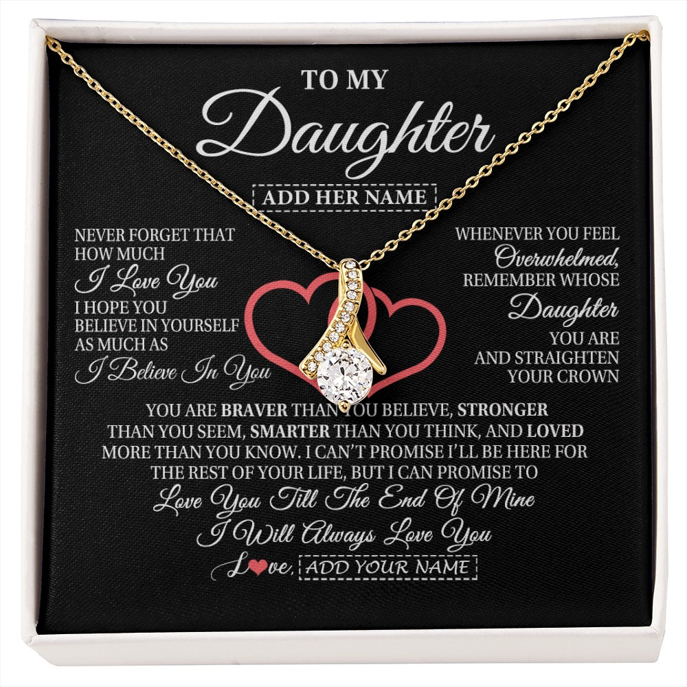 Alluring Beauty Necklace 18K Yellow Gold Finish | 1 | Personalized To My Daughter Birthday Gifts From Mom Dad Mother Always Love You Daughter Necklace Gifts Jewelry Christmas Custom Gift Box Message Card | siriusteestore.myshopify