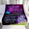 Personalized To My Daughter Blanket From Dad Father Butterfly Once Upon A Time There Was A Girl Daughter Birthday Christmas Customized Fleece Blanket | siriusteestore