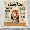 Personalized To My Daughter Blanket From Dad Father Lion Never Forget That I Love You Daughter Birthday Gifts Graduation Christmas Customized Fleece Throw Blanket | siriusteestore