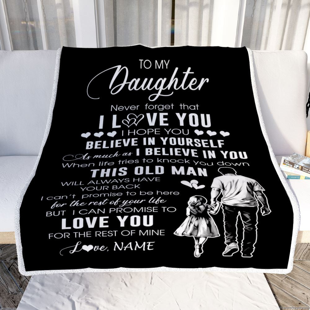 Personalized To My Daughter Blanket From Dad Father This Old Man Love You Daughter Birthday Gifts Graduation Christmas Customized Fleece Throw Blanket | siriusteestore