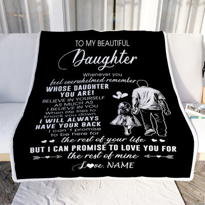 Personalized To My Daughter Blanket From Dad Father Whenever You Feel Overwhelmed Daughter Birthday Graduation Christmas Customized Bed Fleece Throw Blanket | siriusteestore
