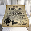 Personalized To My Daughter Blanket From Dad Viking Never Feel That You Are Alone Viking Daughter Birthday Gifts Christmas Customized Fleece Throw Blanket | siriusteestore