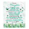 Personalized To My Daughter Blanket From Mom Dad Butterfly Laugh Love Live Daughter Birthday Motivational Quote Christmas Customized Gift Fleece Throw Blanket | siriusteestore
