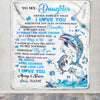 Personalized To My Daughter Blanket From Mom Dad Dophin Never Forget I Love You Daughter Birthday Graduation Christmas Customized Gift Fleece Throw Blanket | siriusteestore