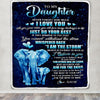 Personalized To My Daughter Blanket From Mom Dad Elephant Never Forget I Love You Daughter Birthday Gifts Graduation Christmas Customized Fleece Blanket | siriusteestore