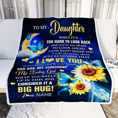 Personalized To My Daughter Blanket From Mom Dad Father Butterfly I Will Always Be There Daughter Birthday Graduation Christmas Customized Fleece Blanket | siriusteestore