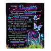 Personalized To My Daughter Blanket From Mom Dad Father Butterfly Straighten Your Crown Inspirational Daughter Birthday Christmas Customized Fleece Blanket | siriusteestore