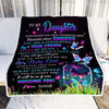 Personalized To My Daughter Blanket From Mom Dad Father Butterfly Straighten Your Crown Inspirational Daughter Birthday Christmas Customized Fleece Blanket | siriusteestore