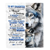 Personalized To My Daughter Blanket From Mom Dad I Close My Eyes For But A Moment Wolf Daughter Birthday Graduation Christmas Customized Gift Fleece Blanket | siriusteestore