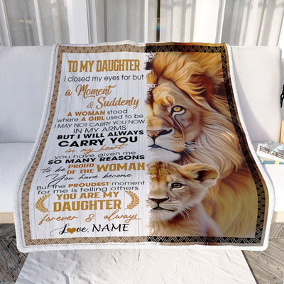 Personalized To My Daughter Blanket From Mom Dad Mother I Closed My Eyes Great Daughter Birthday Gifts Graduation Christmas Customized Fleece Throw Blanket | siriusteestore