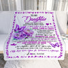 Personalized To My Daughter Blanket From Mom Dad Mother When You Need A Hug Butterfly Daughter Birthday Graduation Christmas Customized Bed Fleece Blanket | siriusteestore