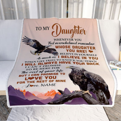 Personalized To My Daughter Blanket From Mom Dad Mother Whenever You Feel Eagle Daughter Birthday Gifts Graduation Christmas Customized Fleece Throw Blanket | siriusteestore