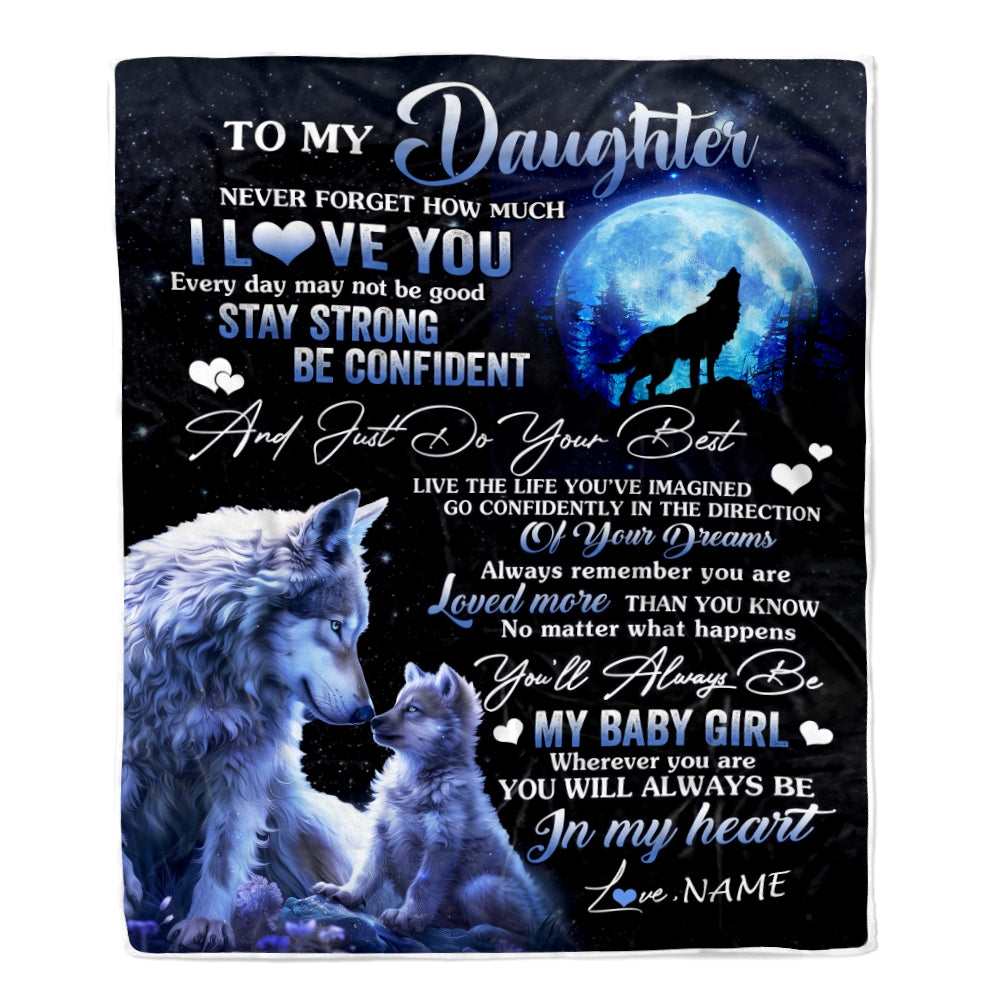 Personalized To My Daughter Blanket From Mom Dad Mother Wolf Never For Siriustee