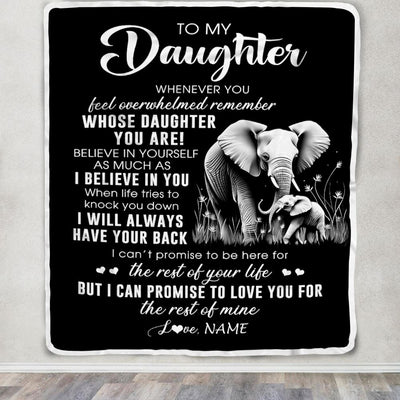 Personalized To My Daughter Blanket From Mom Dad Whenever You Feel Elephant Daughter Birthday Gifts Graduation Christmas Customized Fleece Throw Blanket | siriusteestore