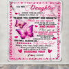 Personalized To My Daughter Blanket From Mom Mother Butterfly Inside This Blanket Daughter Birthday Graduation Thanksgiving Christmas Customized Fleece Blanket | siriusteestore