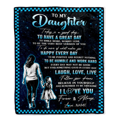 Personalized To My Daughter Blanket From Mom Mother Every Day Laugh Love Live Mom Daughter Birthday Gifts Graduation Christmas Customized Fleece Throw Blanket Siriustee