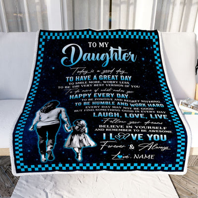 Personalized To My Daughter Blanket From Mom Mother Every Day Laugh Love Live Mom Daughter Birthday Gifts Graduation Christmas Customized Fleece Throw Blanket | siriusteestore