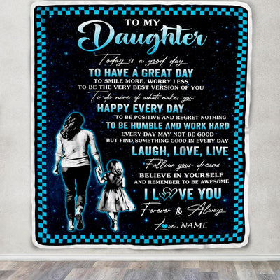 Personalized To My Daughter Blanket From Mom Mother Every Day Laugh Love Live Mom Daughter Birthday Gifts Graduation Christmas Customized Fleece Throw Blanket | siriusteestore