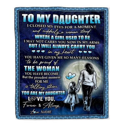Personalized To My Daughter Blanket From Mom Mother I Closed My Eyes For A Moment Daughter Birthday Graduation Christmas Customized Fleece Blanket | siriusteestore