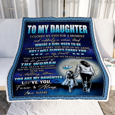Personalized To My Daughter Blanket From Mom Mother I Closed My Eyes For A Moment Daughter Birthday Graduation Christmas Customized Fleece Blanket | siriusteestore