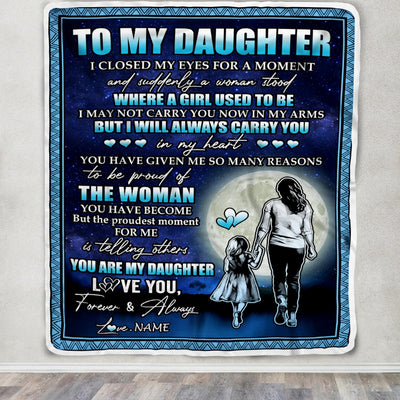 Personalized To My Daughter Blanket From Mom Mother I Closed My Eyes For A Moment Daughter Birthday Graduation Christmas Customized Fleece Blanket | siriusteestore