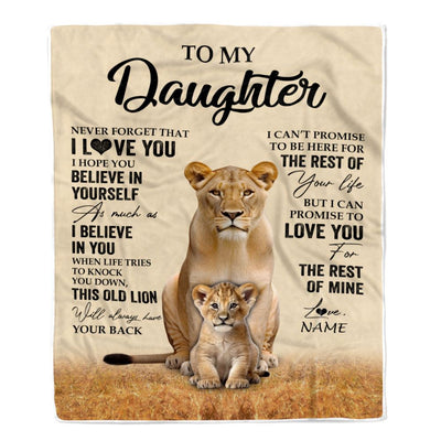 Personalized To My Daughter Blanket From Mom Mother Lion Never Forget That I Love You Daughter Birthday Gifts Graduation Christmas Customized Fleece Throw Blanket | siriusteestore