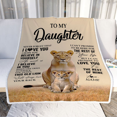 Personalized To My Daughter Blanket From Mom Mother Lion Never Forget That I Love You Daughter Birthday Gifts Graduation Christmas Customized Fleece Throw Blanket | siriusteestore