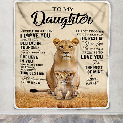 Personalized To My Daughter Blanket From Mom Mother Lion Never Forget That I Love You Daughter Birthday Gifts Graduation Christmas Customized Fleece Throw Blanket | siriusteestore