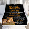 Personalized To My Daughter Blanket From Mom Mother Live Laugh Love Lion Daughter Birthday Gifts Positive Graduation Christmas Customized Fleece Blanket | siriusteestore