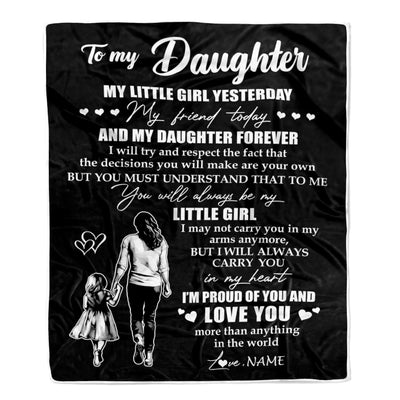 Personalized To My Daughter Blanket From Mom Mother My Little Girl My Friend Proud And Love Daughter Birthday Graduation Christmas Customized Fleece Blanket | siriusteestore