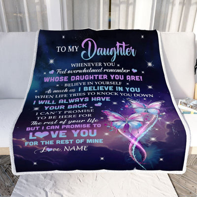 Personalized To My Daughter Blanket From Mom Mother Whenever You Feel Butterfly Daughter Birthday Gifts Graduation Christmas Customized Fleece Throw Blanket | siriusteestore