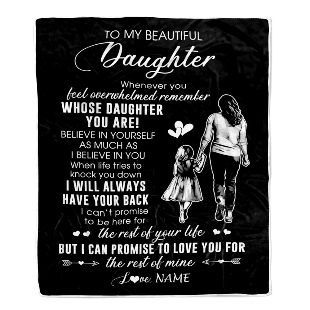 Personalized To My Daughter Blanket From Mom Mother Whenever You Feel Overwhelmed Daughter Birthday Graduation Christmas Customized Bed Fleece Throw Blanket | siriusteestore