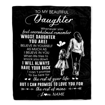 Personalized To My Daughter Blanket From Mom Mother Whenever You Feel Overwhelmed Daughter Birthday Graduation Christmas Customized Bed Fleece Throw Blanket | siriusteestore