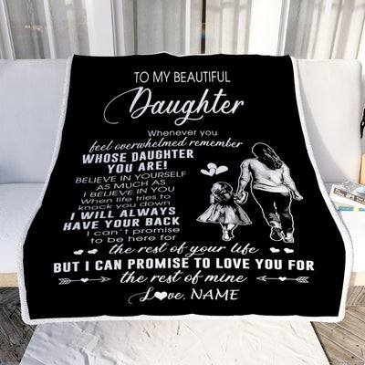 Personalized To My Daughter Blanket From Mom Mother Whenever You Feel Overwhelmed Daughter Birthday Graduation Christmas Customized Bed Fleece Throw Blanket | siriusteestore