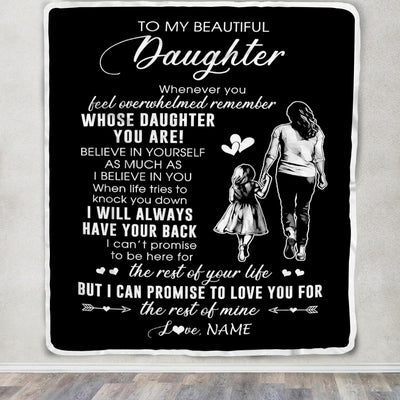 Personalized To My Daughter Blanket From Mom Mother Whenever You Feel Overwhelmed Daughter Birthday Graduation Christmas Customized Bed Fleece Throw Blanket | siriusteestore