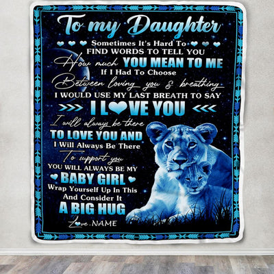 Personalized To My Daughter Blanket From Mom Mother You Mean Yo Me My Baby Boy Lion Daughter Birthday Graduation Christmas Customized Fleece Throw Blanket | siriusteestore