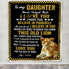 Personalized To My Daughter Blanket From Mom This Old Lion Love You Daughter Birthday Graduation Christmas Customized Fleece Blanket | siriusteestore
