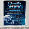 Personalized To My Daughter Blanket From Mom Wolf Never Forget That I Love You Moon Dark Forest Family Daughter Birthday Christmas Customized Fleece Blanket | siriusteestore