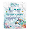 Personalized To My Daughter Blanket Turtle I Love You Forever From Mom Dad Daughter Birthday Gifts Christmas Thanksgiving Graduation Custom Fleece Blanket | siriusteestore